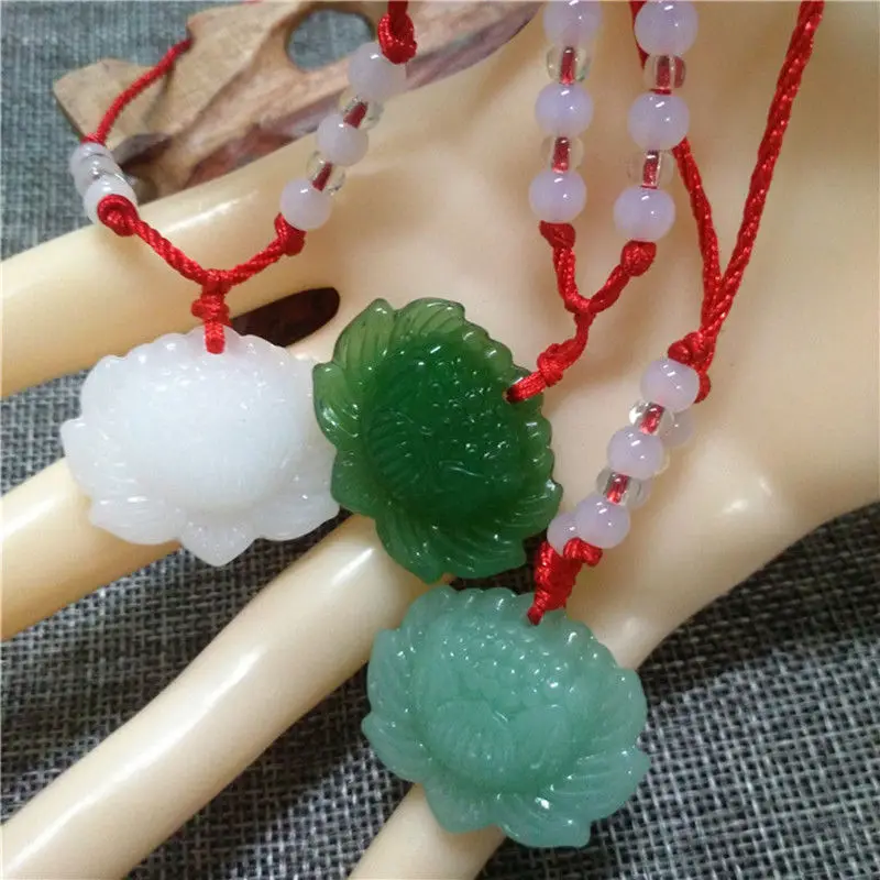 Natuurlijke groene jade lotus  - Necklaces recensie en prijs