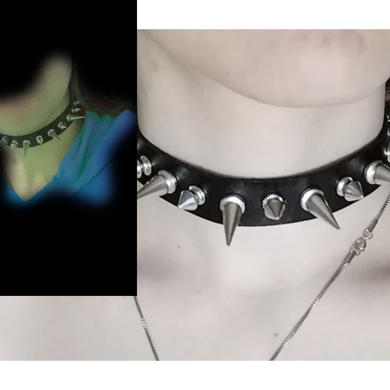 Punk Lange Spike Choker Kunstl - Goth Punk Spike Choker recensie en prijs